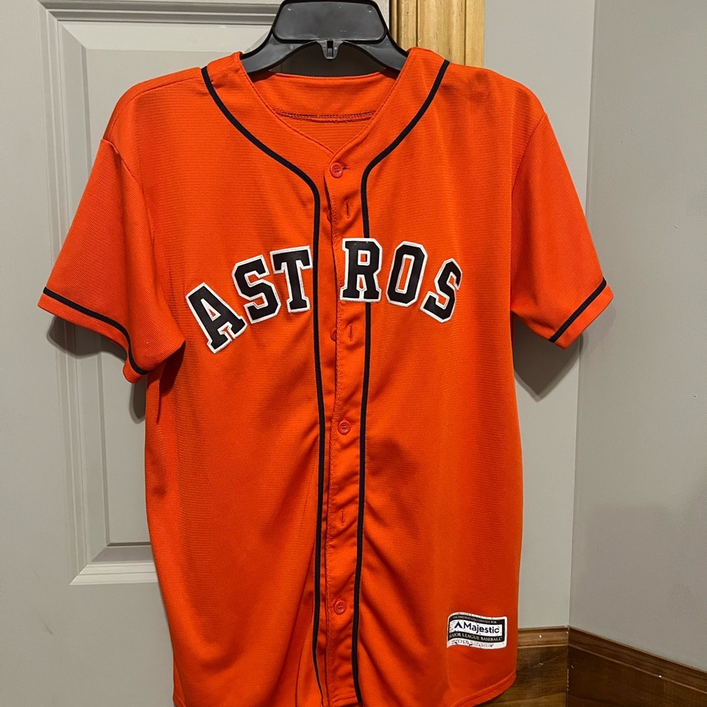 Houston Astros Alex Bergman Baseball Jersey Majestic Orange